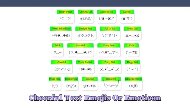 Cheerful Text Emojis Or Emoticon