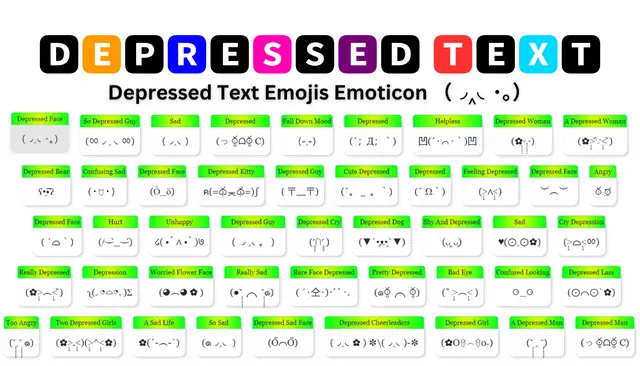 Depressed Text Emojis Emoticon (◞‸◟・。)