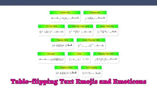 Table-flipping Text Emojis and Emoticons